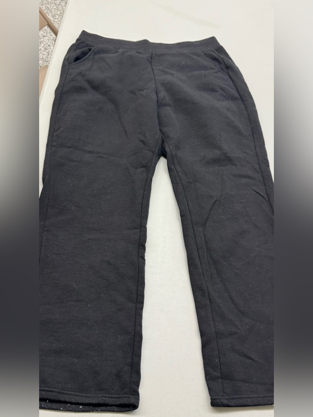 Athletic Works Comfy Black Lounge Sweat Pants Track Joggers with Elastic Waist
